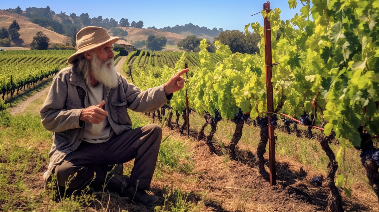 storyteller in a vineyard